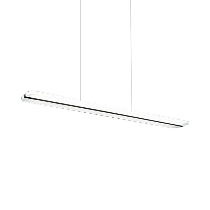 Acrylic LED Pendant Light - Minimalistic Design for Dining Rooms in Black, with Warm/White Light and Curved/Straight Line Options