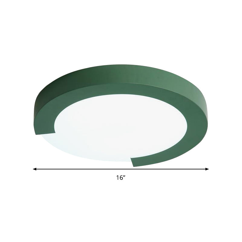 Simple Style Acrylic Ceiling Lamp for Kid's Bedroom with Circular Mount