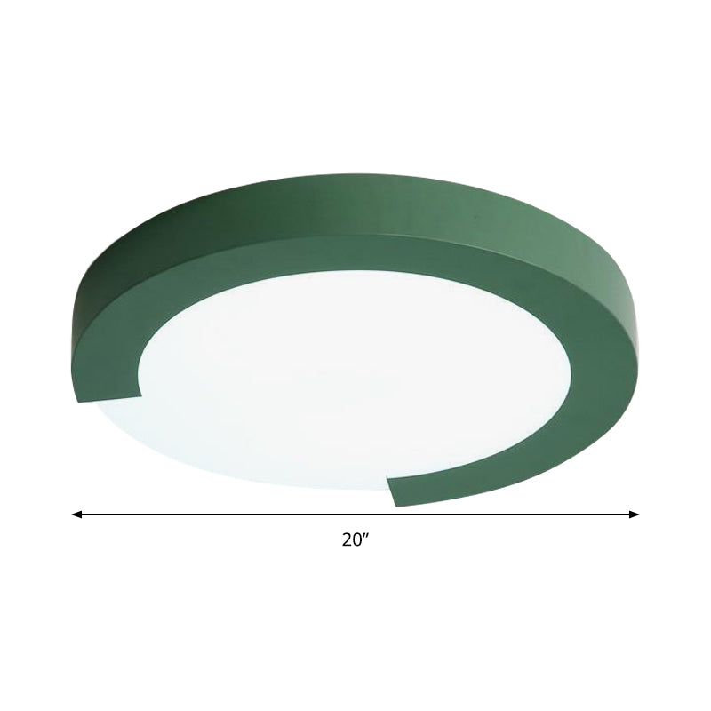 Simple Style Acrylic Ceiling Lamp for Kid's Bedroom with Circular Mount