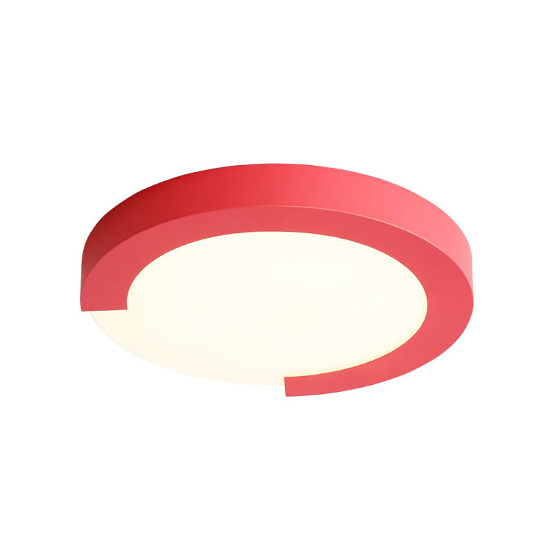 Simple Style Acrylic Ceiling Lamp for Kid's Bedroom with Circular Mount