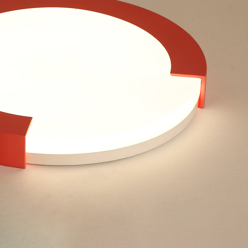 Simple Style Acrylic Ceiling Lamp for Kid's Bedroom with Circular Mount