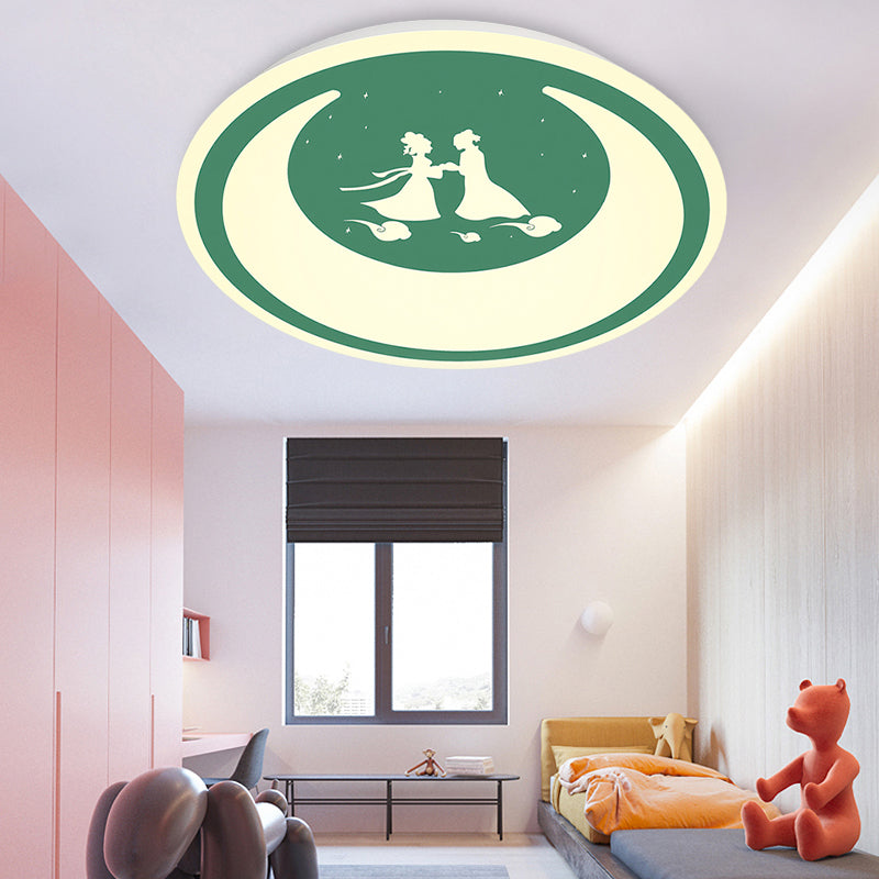 Chinese Valentine's Day LED Flush Ceiling Light - Romantic Acrylic Lamp for Kid's Bedroom
