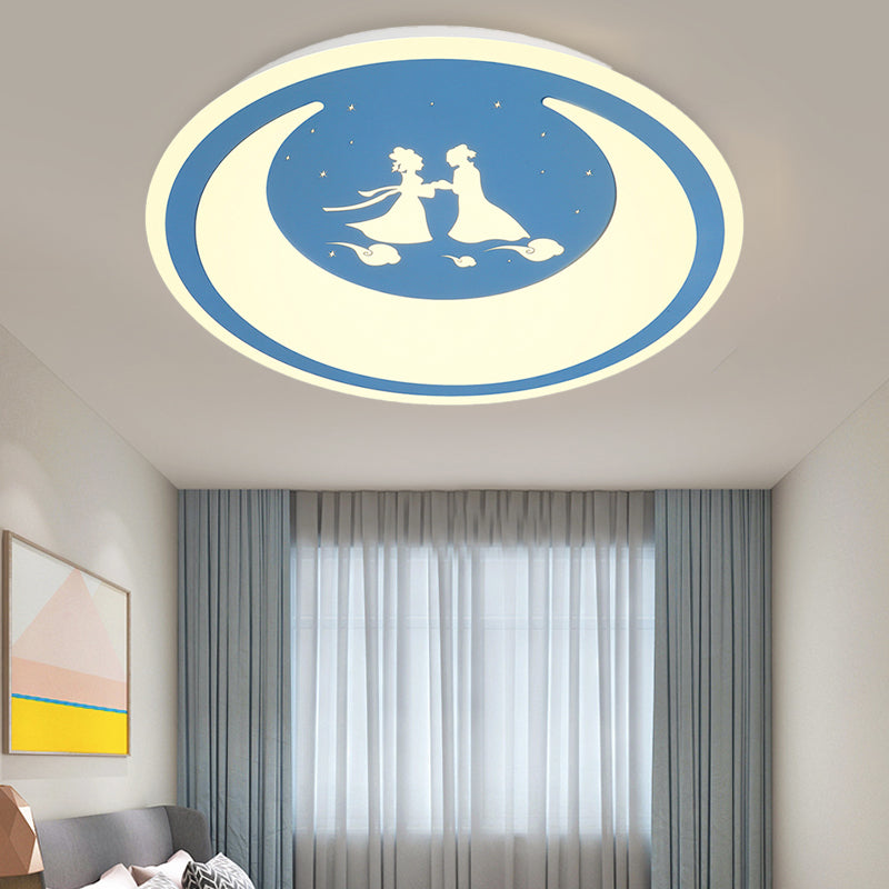 Chinese Valentine's Day LED Flush Ceiling Light - Romantic Acrylic Lamp for Kid's Bedroom