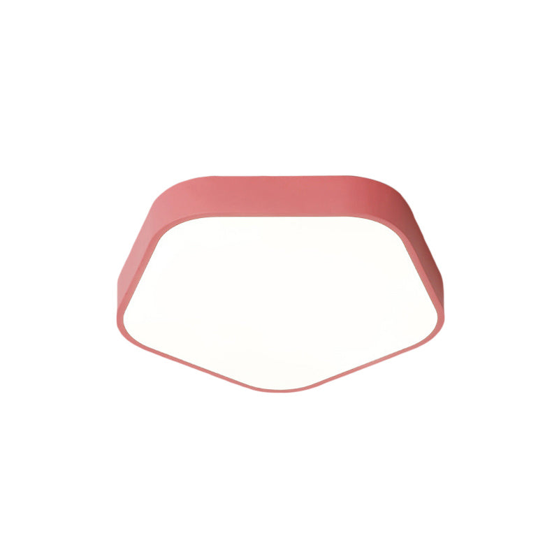 Study Room Ceiling Light - Pentagon Slim Panel Flush Mount - Simple Acrylic Design