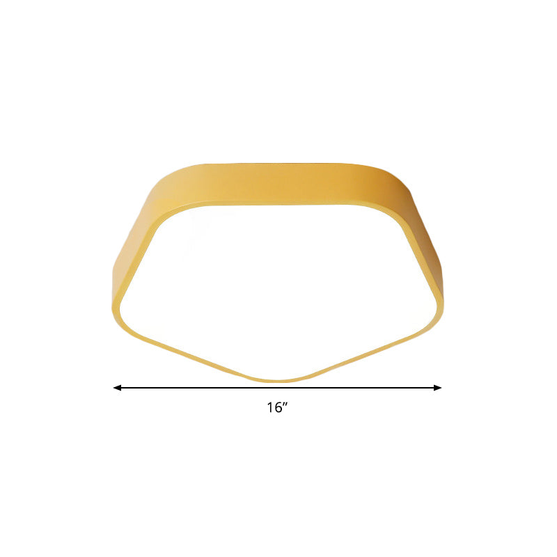Study Room Ceiling Light - Pentagon Slim Panel Flush Mount - Simple Acrylic Design
