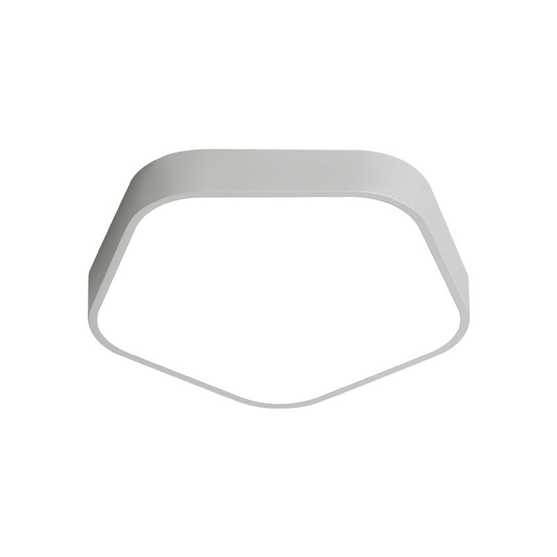 Study Room Ceiling Light - Pentagon Slim Panel Flush Mount - Simple Acrylic Design