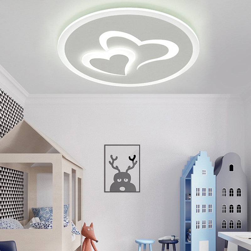 Double Loving Heart LED Ceiling Light - Stylish Acrylic Design for Baby Room