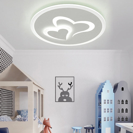 Double Loving Heart LED Ceiling Light - Stylish Acrylic Design for Baby Room