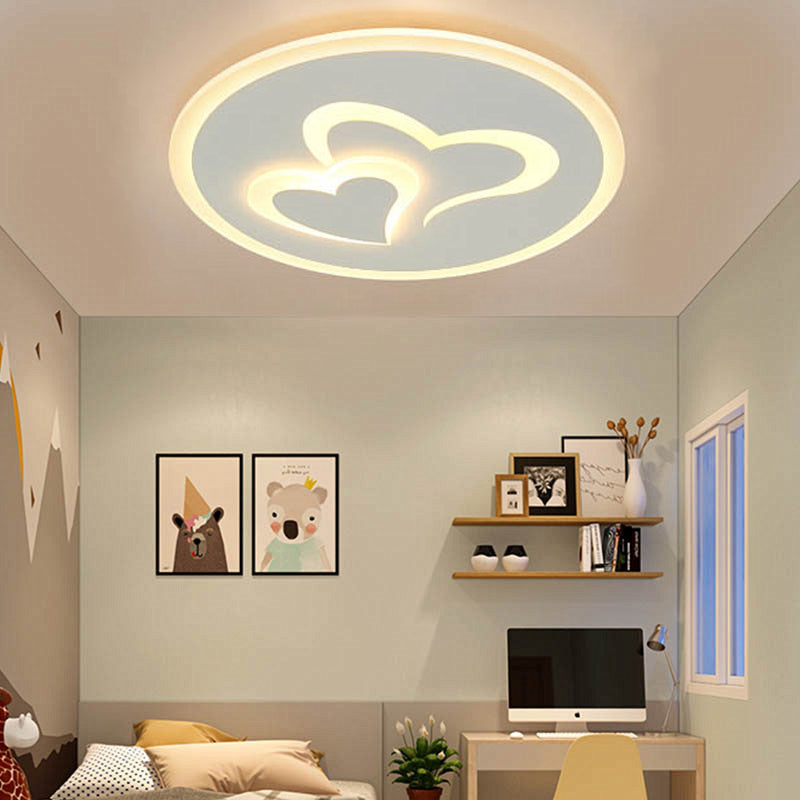 Double Loving Heart LED Ceiling Light - Stylish Acrylic Design for Baby Room