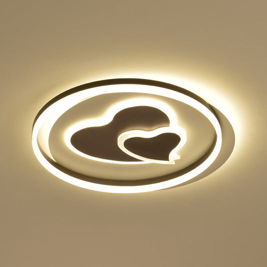 Black Ceiling Lamp: Cute 2-Loving Heart LED Light for Bedroom – Adult & Child