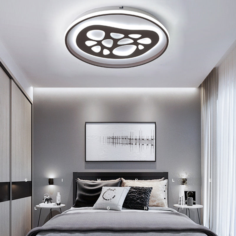 Modern Black LED Study Room Ceiling Light with Eye-catching Acrylic Pattern