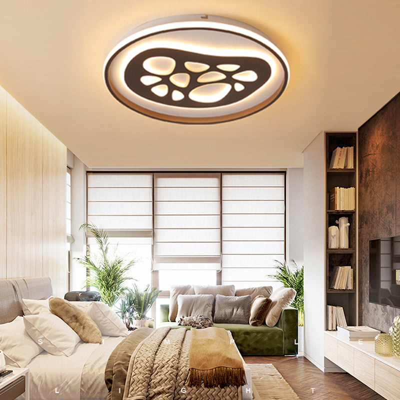 Modern Black LED Study Room Ceiling Light with Eye-catching Acrylic Pattern