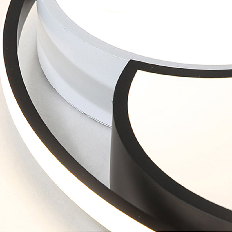 Kid's Windmill Flush Mount Light: Acrylic LED Ceiling Lamp for Nursing Room in Black & White