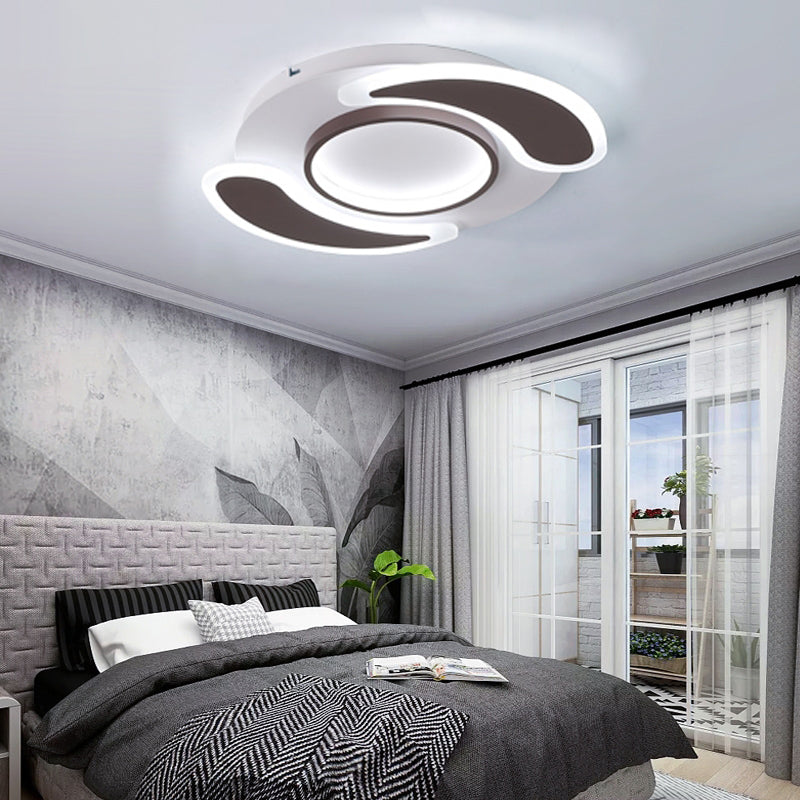 Black Acrylic Teardrop Flush Ceiling Light for Dining Room - Contemporary LED Ceiling Lamp