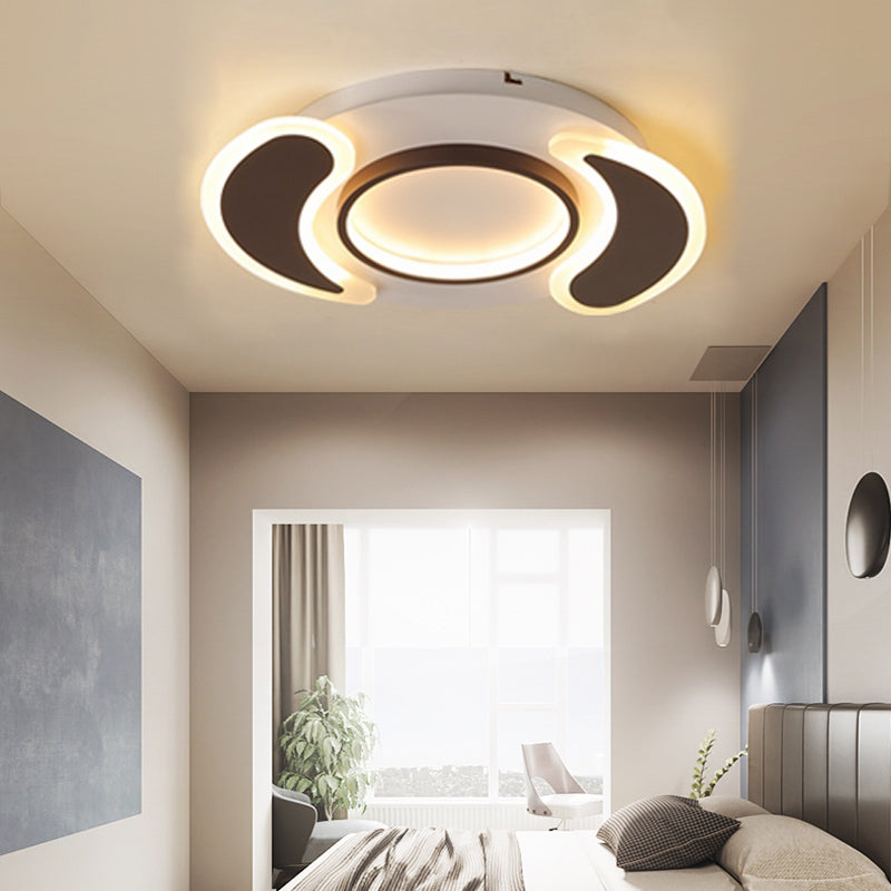 Black Acrylic Teardrop Flush Ceiling Light for Dining Room - Contemporary LED Ceiling Lamp