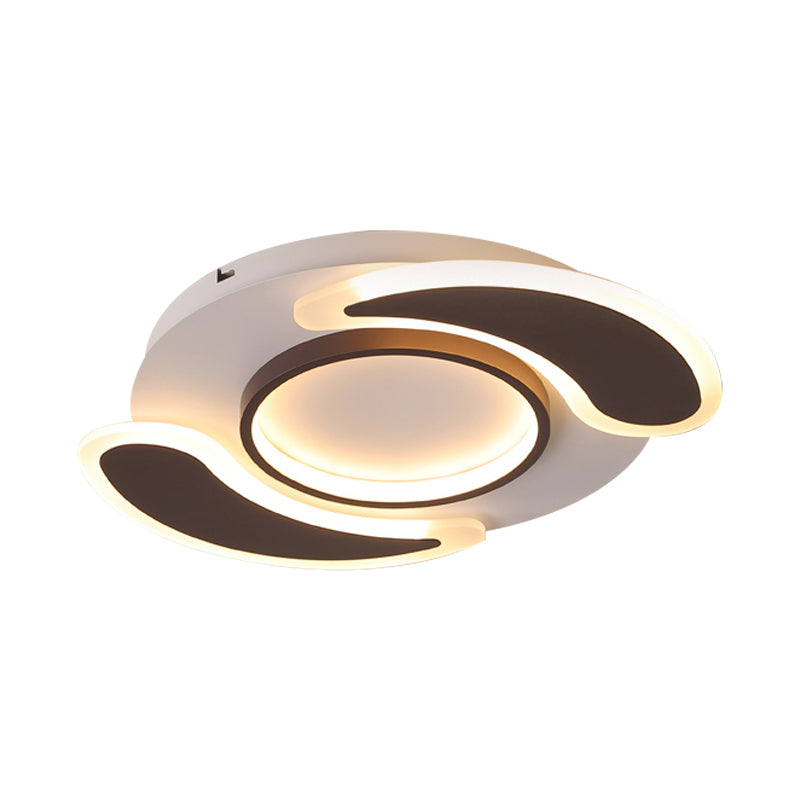 Black Acrylic Teardrop Flush Ceiling Light for Dining Room - Contemporary LED Ceiling Lamp