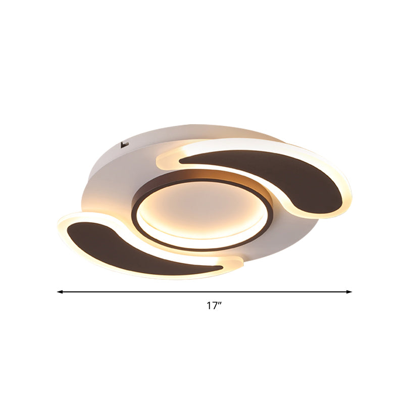 Black Acrylic Teardrop Flush Ceiling Light for Dining Room - Contemporary LED Ceiling Lamp