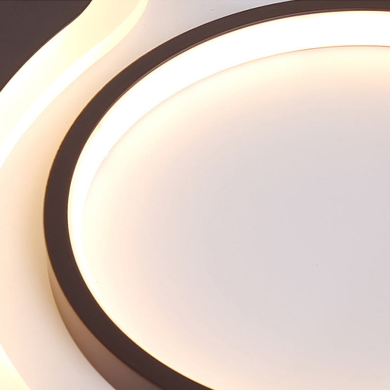Black Acrylic Teardrop Flush Ceiling Light for Dining Room - Contemporary LED Ceiling Lamp