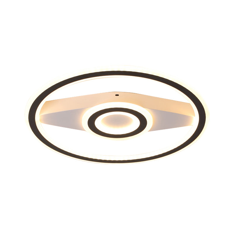 Modern Acrylic Circular LED Ceiling Mount Light in Black, Perfect for Living Room