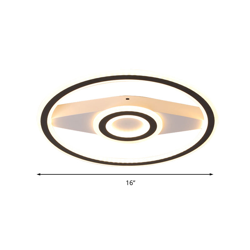 Modern Acrylic Circular LED Ceiling Mount Light in Black, Perfect for Living Room