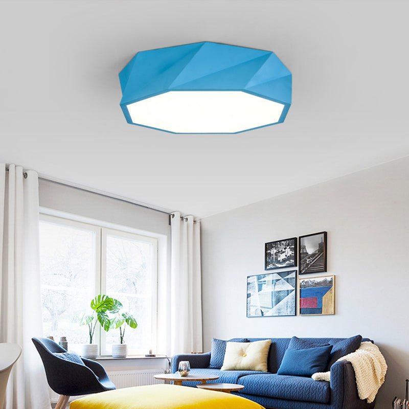 Modern LED Octagon Game Room Ceiling Light - Acrylic Flat Ceiling Mount