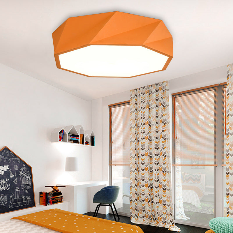 Modern LED Octagon Game Room Ceiling Light - Acrylic Flat Ceiling Mount