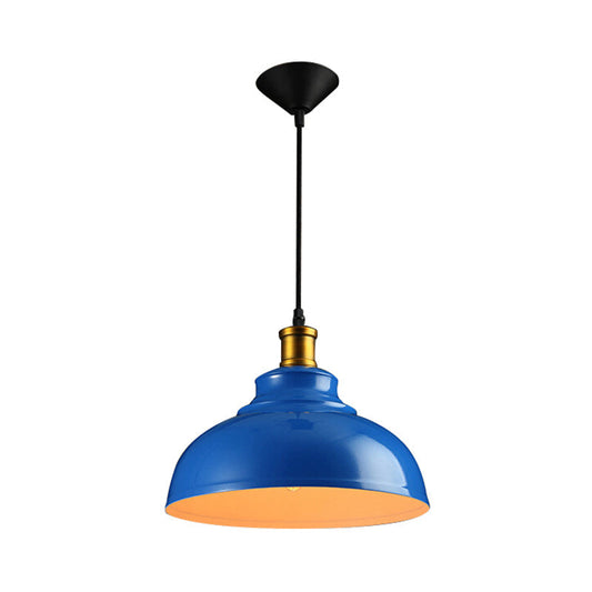 Vintage Style Metal Ceiling Pendant Light with Black/Green Suspension Cord - Perfect for Living Room