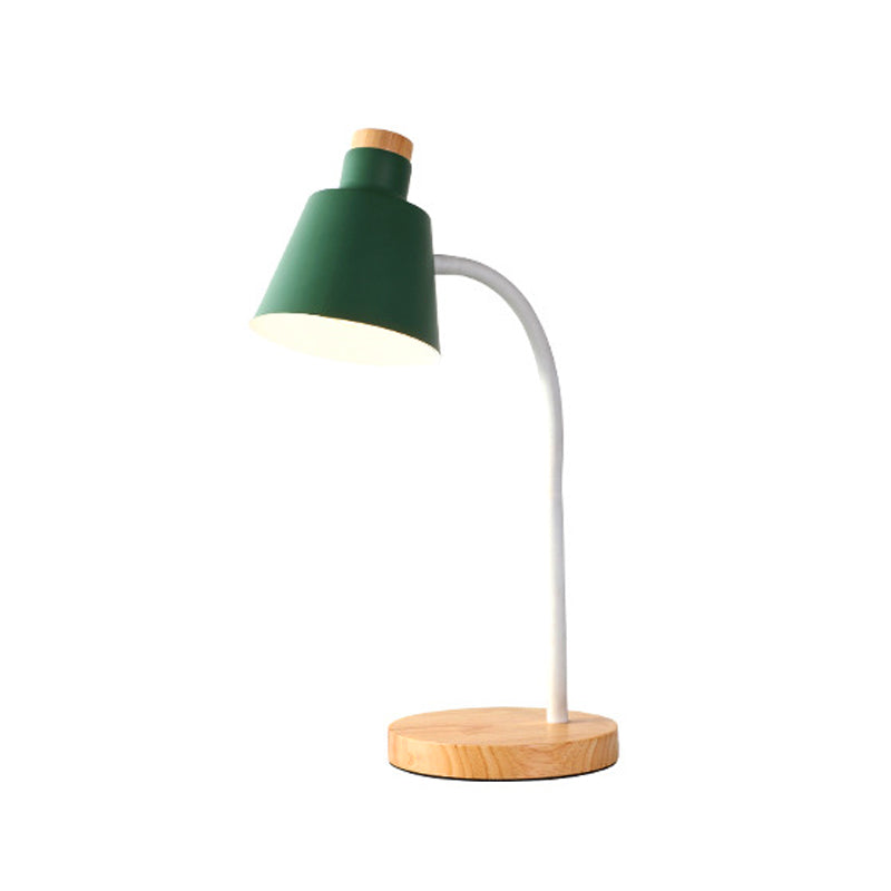 Nordic Style Metal Desk Lamp - 1-Head Bucket Design For Child Bedroom