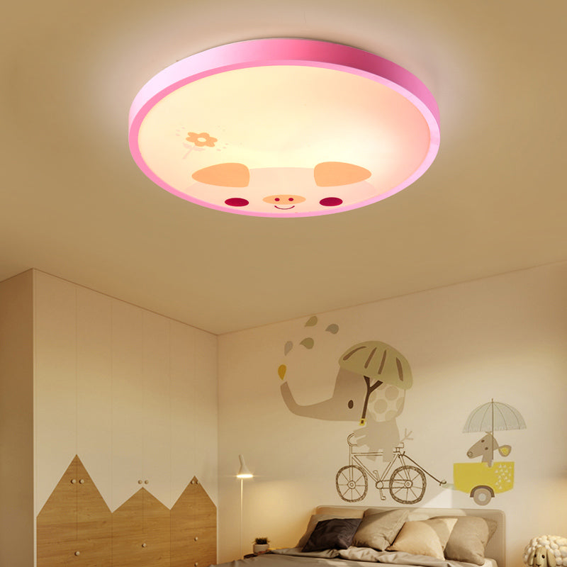 Modern Kindergarten Circular Ceiling Light: Acrylic Flush Mount Fixture