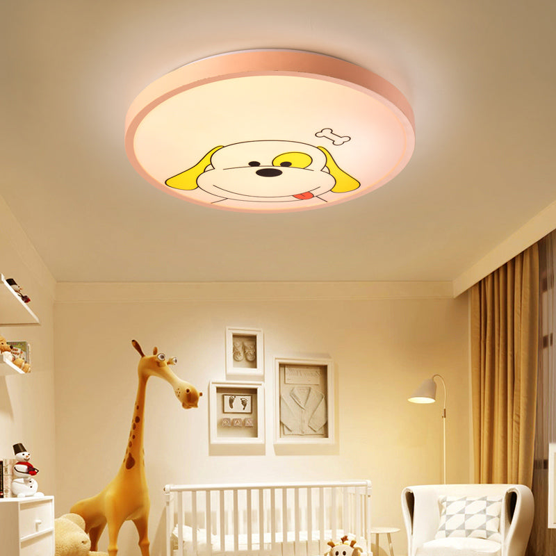 Modern Kindergarten Circular Ceiling Light: Acrylic Flush Mount Fixture