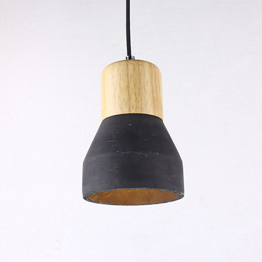 Suspension nordique à 1 lampe en forme de bouteille en ciment : éclairage suspendu élégant pour les restaurants - Gris/Rouge/Vert