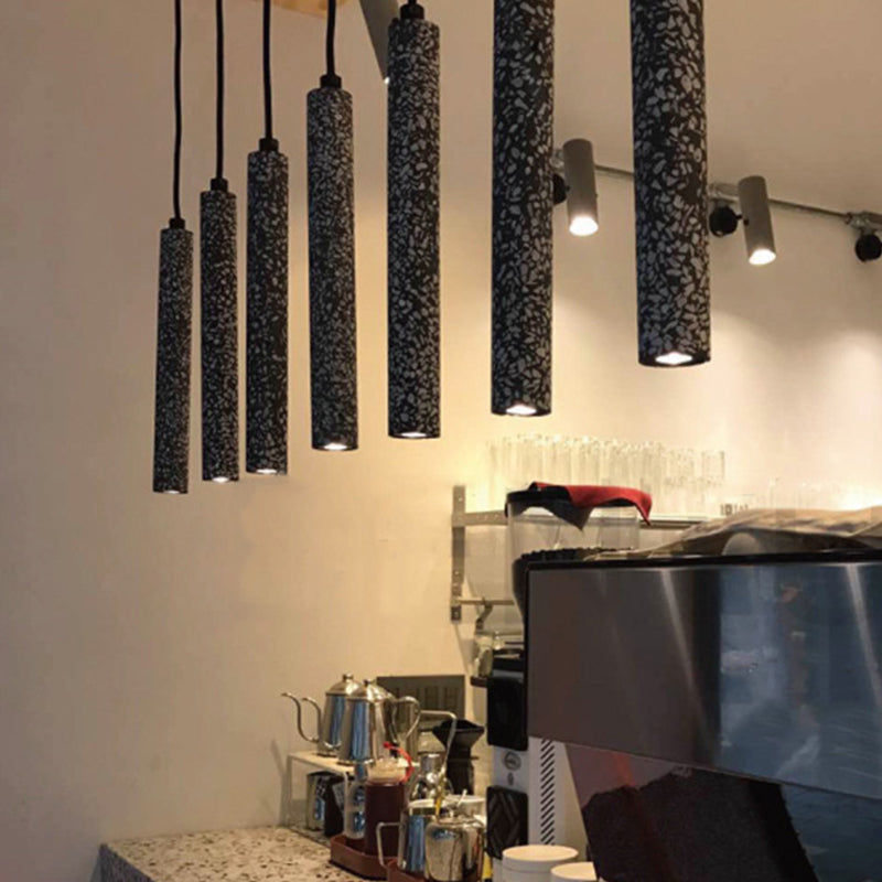 Nordic Cylindrical Pendulum Light  Hanging Pendant in White/Black