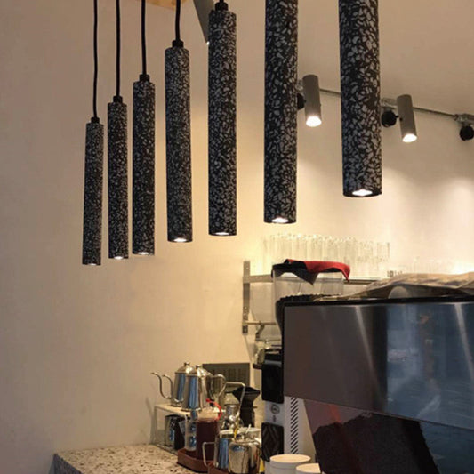 Nordic Cylindrical Pendulum Light  Hanging Pendant in White/Black