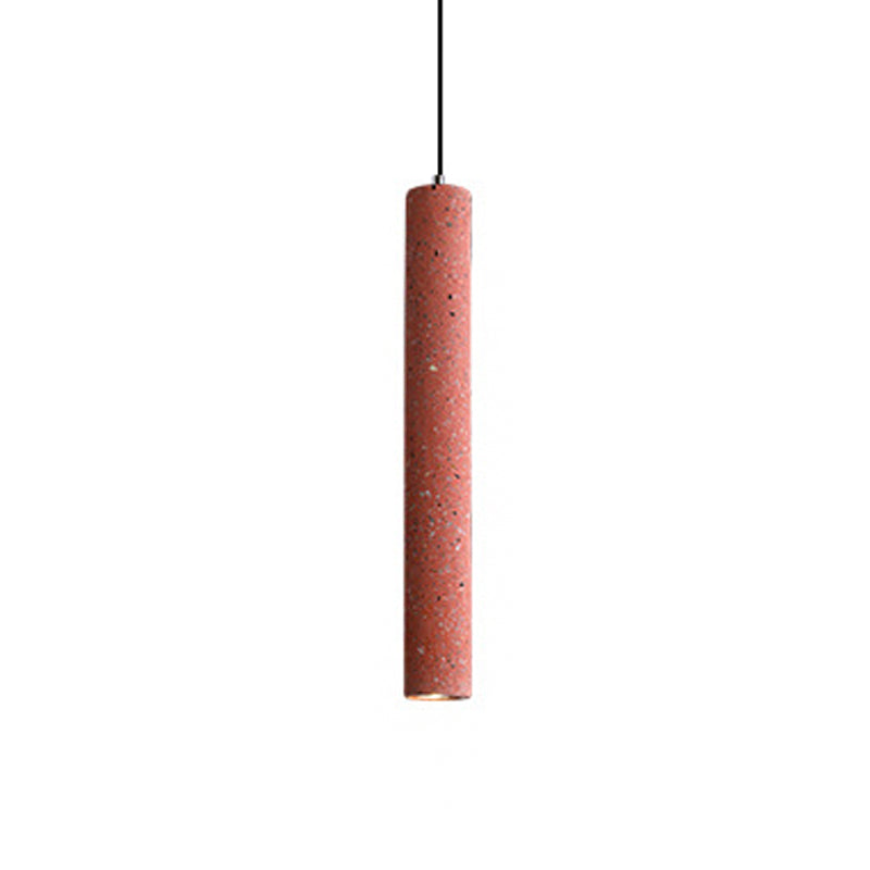 Loft-Style Terrazzo LED Pendant Lamp in Fluted Design, White/Yellow/Blue Ceiling Light for Dining Room