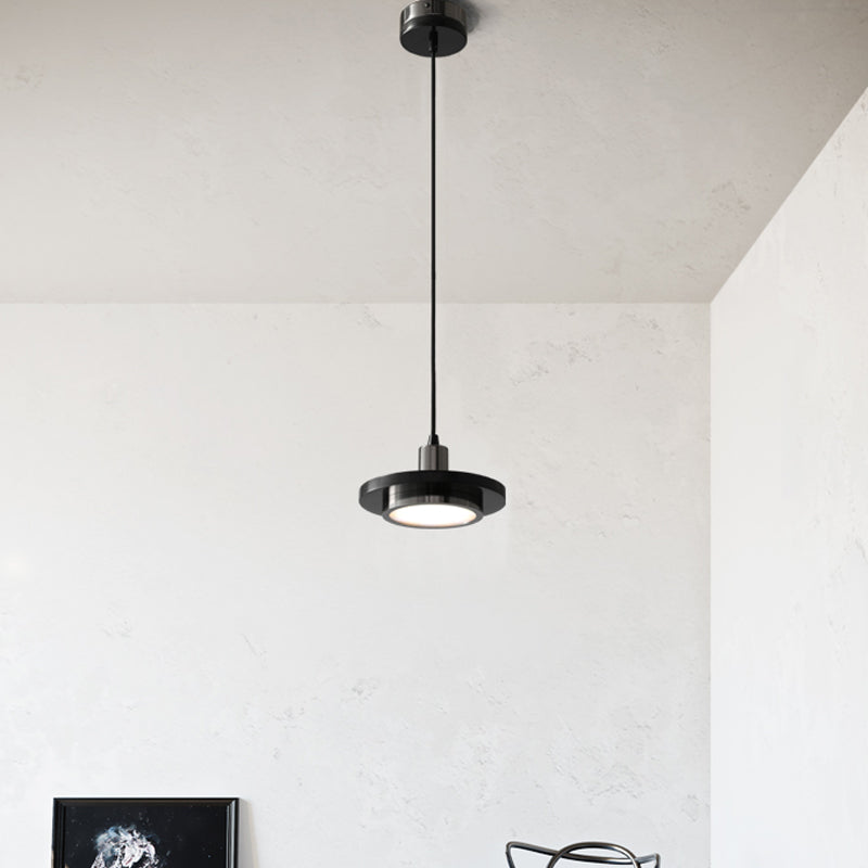 Suspension à couvercle en marbre vert et laiton vieilli à LED - Luminaire suspendu de plafond postmoderne