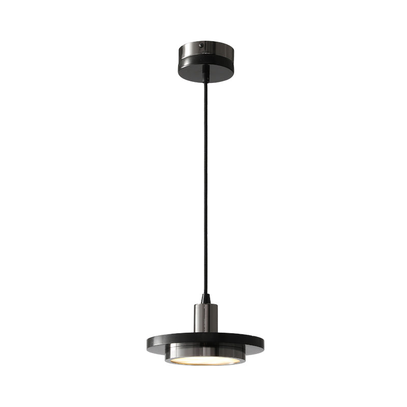 Suspension à couvercle en marbre vert et laiton vieilli à LED - Luminaire suspendu de plafond postmoderne