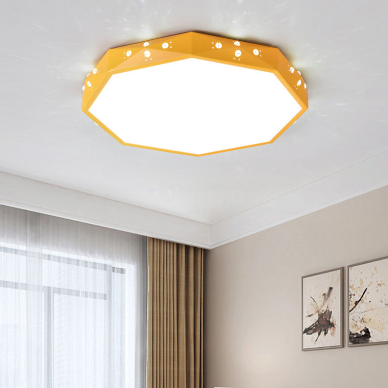Stylish Macaron Octagon LED Ceiling Lamp for Children's Bedroom