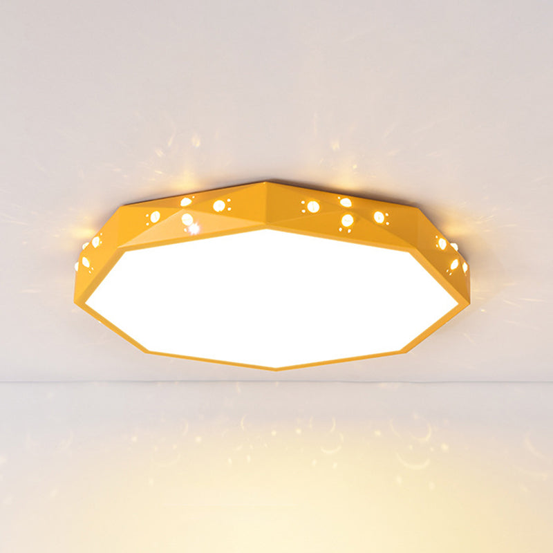 Stylish Macaron Octagon LED Ceiling Lamp for Children's Bedroom