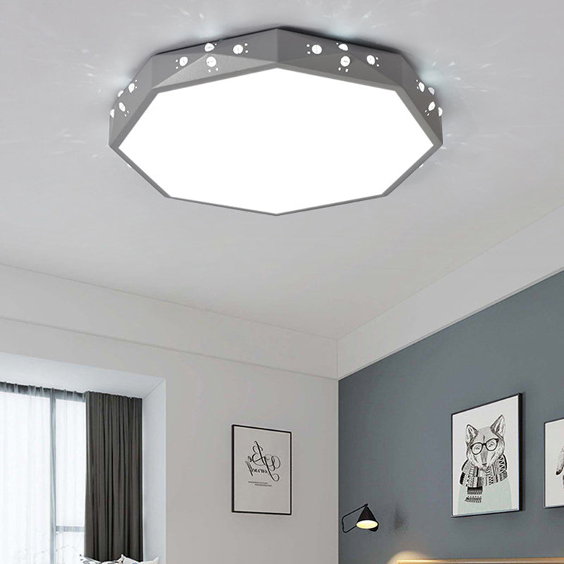 Stylish Macaron Octagon LED Ceiling Lamp for Children's Bedroom