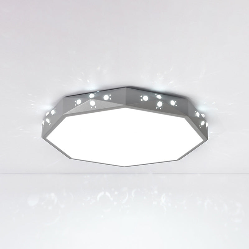 Stylish Macaron Octagon LED Ceiling Lamp for Children's Bedroom