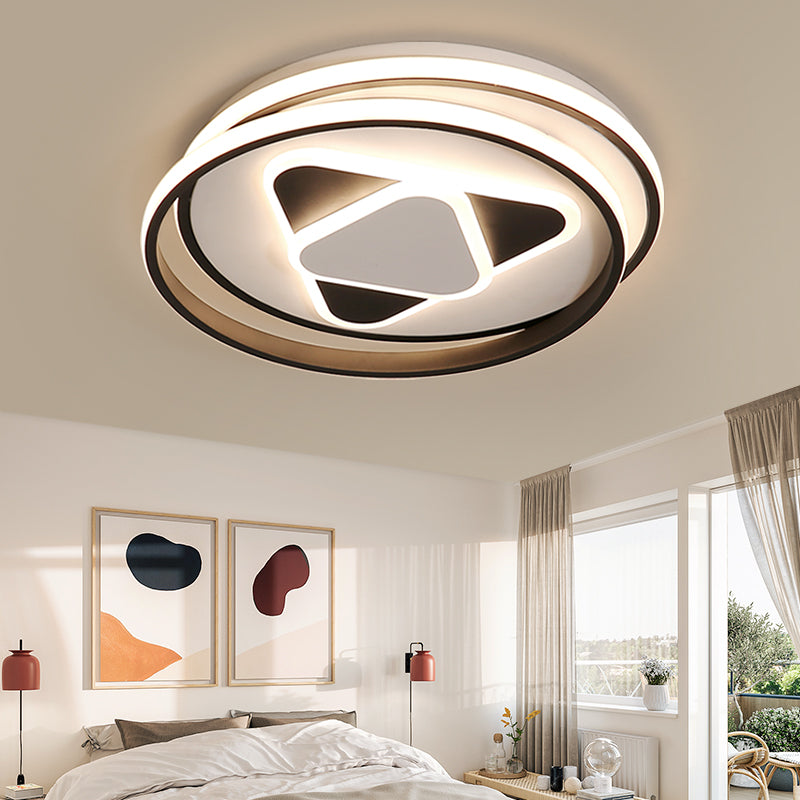 Stylish Black Flush Ceiling Light Acrylic LED Lamp for Child Bedroom and Hallway