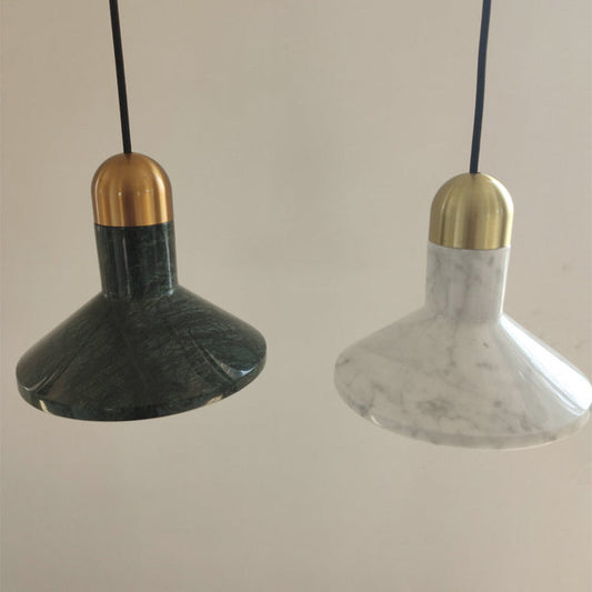 LED Marble Pendant Light Kit in Designer Black/White/Green for Living Room