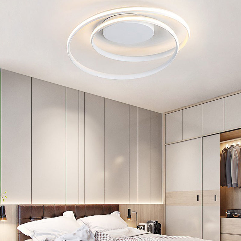 Modern LED Ceiling Lamp for Kid's Bedroom & Hallway - Acrylic Strap Circle Mount