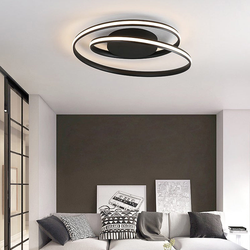Modern LED Ceiling Lamp for Kid's Bedroom & Hallway - Acrylic Strap Circle Mount