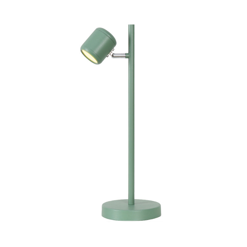 Rotatable Childrens Bedroom Desk Light Metal Macaron Reading Lamp With Plug-In Cord