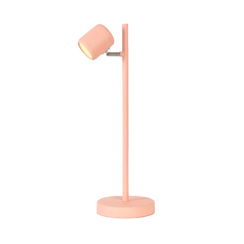 Rotatable Childrens Bedroom Desk Light Metal Macaron Reading Lamp With Plug-In Cord