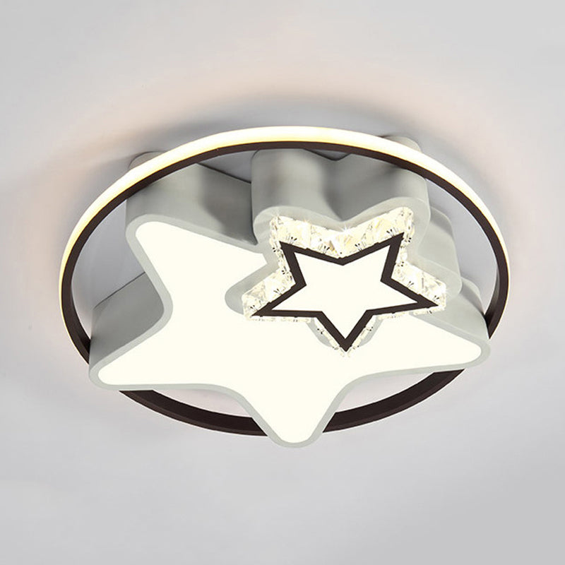 Modern LED Acrylic Star Flushmount Ceiling Light - White Flush Mount for Bedrooms