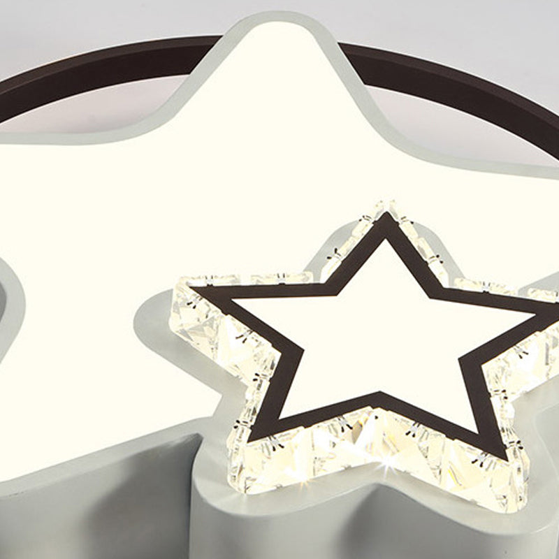 Modern Led Acrylic Star Flushmount Ceiling Light - White Flush Mount For Bedrooms