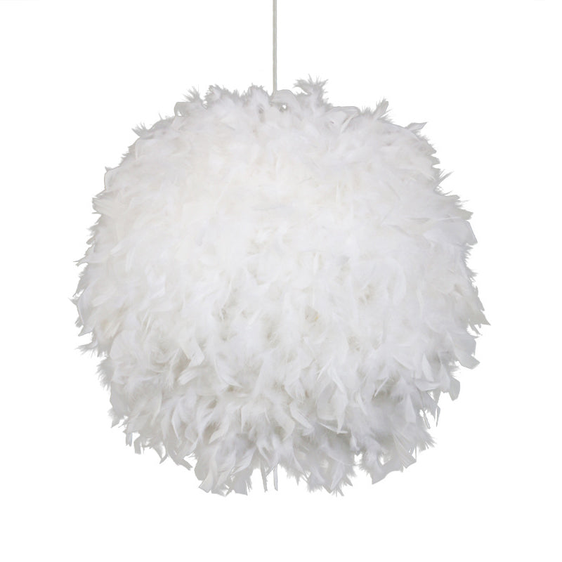 Plafonnier suspendu moderne à 1 tête en forme de sphère (largeur 12"/14"/16") - Blanc/Rose/Rose rouge