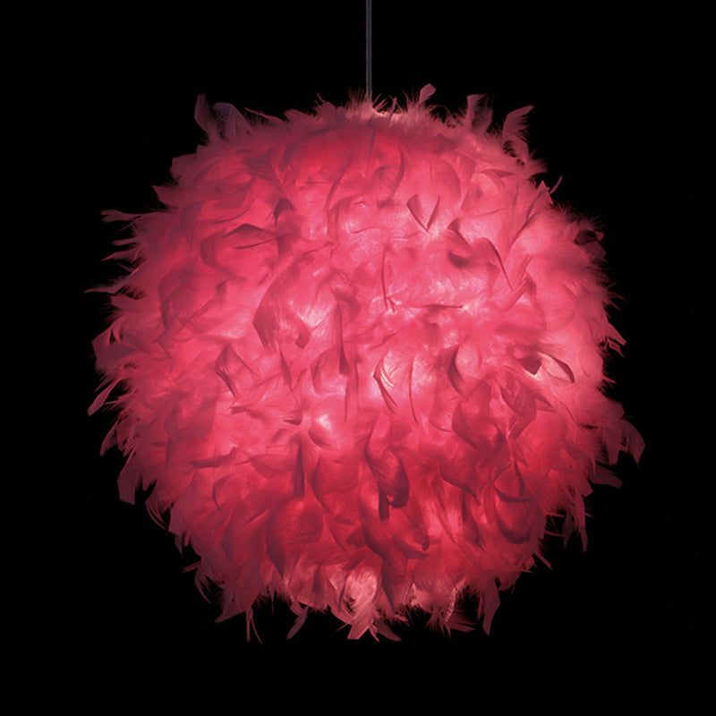 Plafonnier suspendu moderne à 1 tête en forme de sphère (largeur 12"/14"/16") - Blanc/Rose/Rose rouge